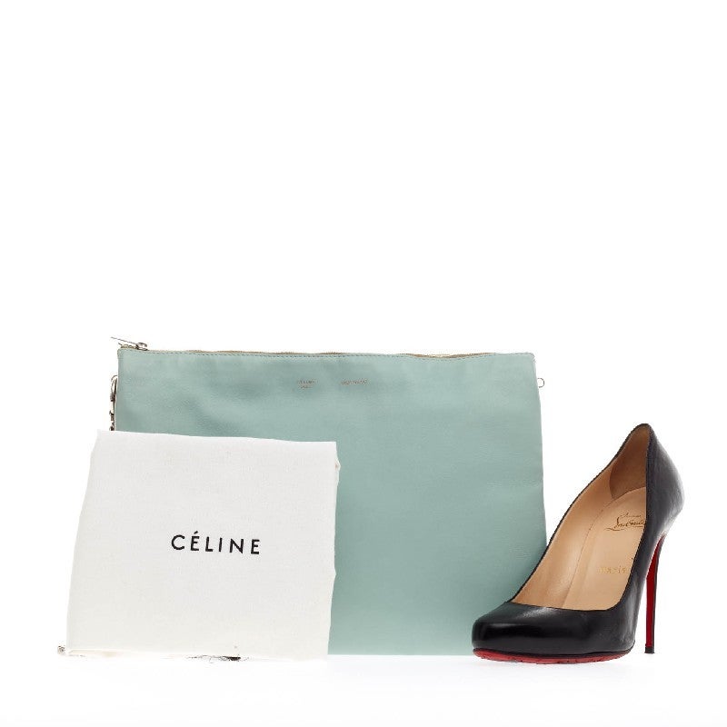 Celine Trio Chain Clutch Leather at 1stdibs