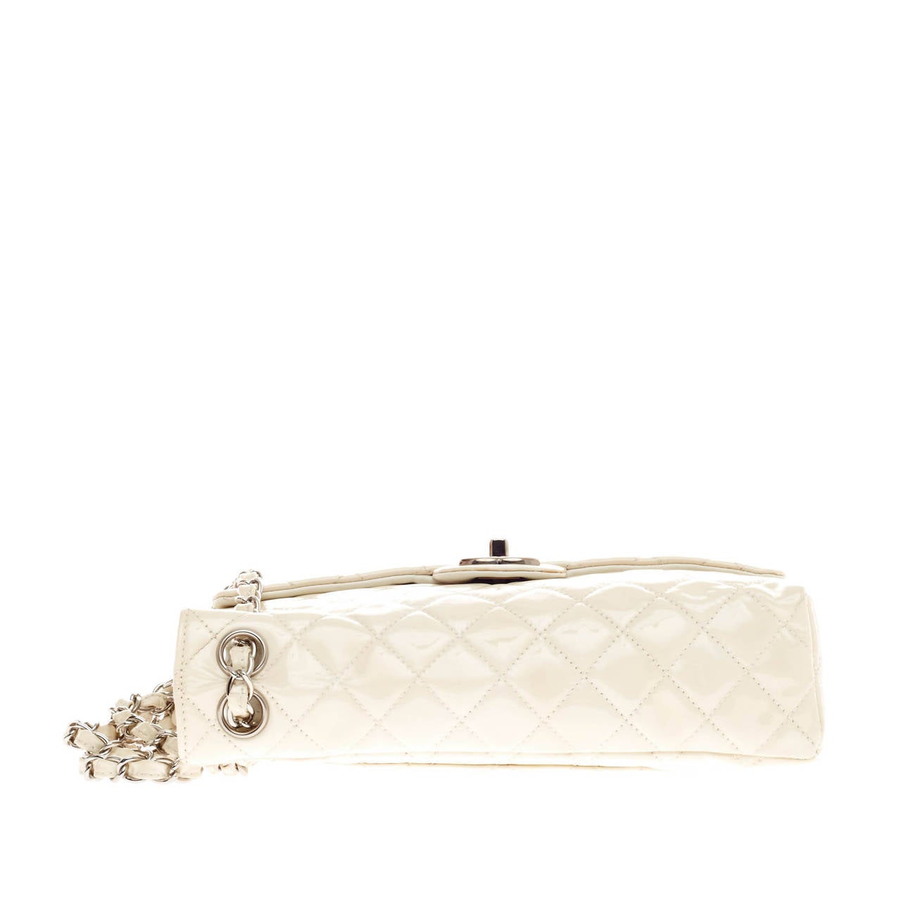 Chanel Upside Down Flap Bag Quilted Patent 2