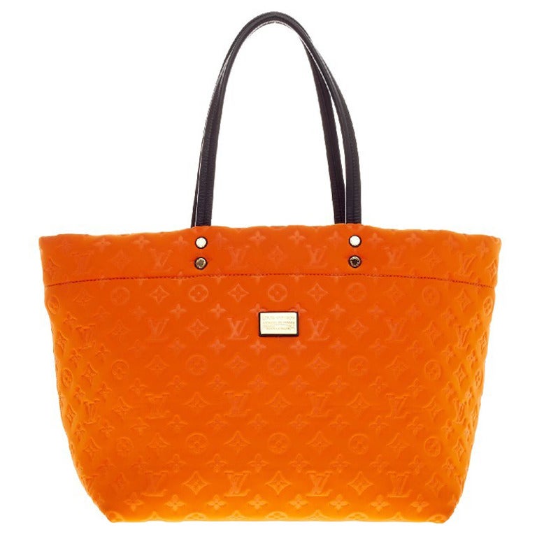 L V Limited Edition Orange Monogram Neoprene Scuba MM, Luxury