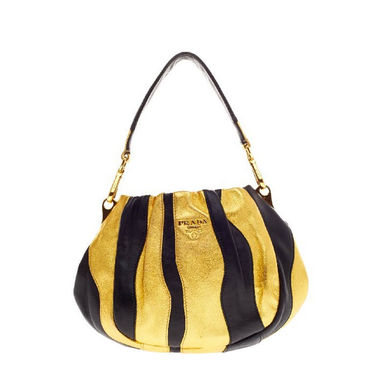 Prada Waves Handle Bag Leather Small at 1stdibs  