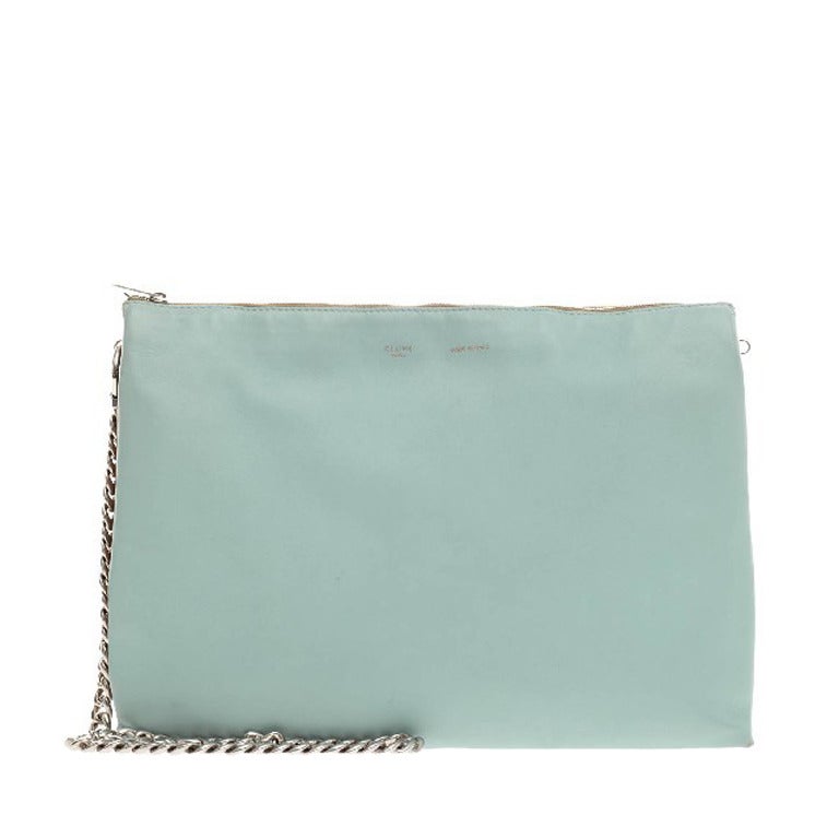 Celine Trio Chain Clutch Leather at 1stdibs