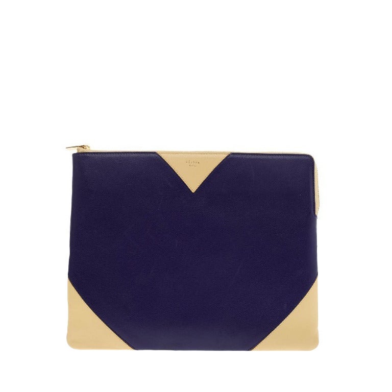 Celine Coeur Clutch Bi-Color Leather