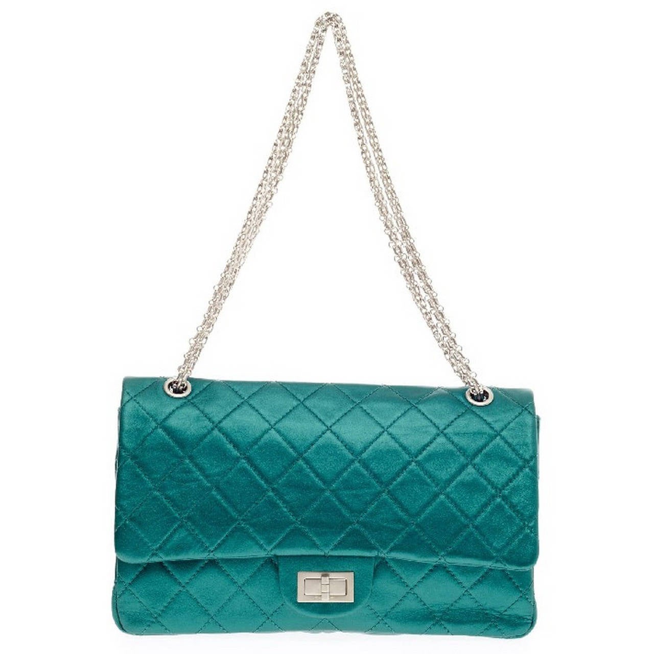 Chanel Reissue 2.55 Metallic Leather 227 at 1stDibs