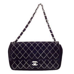 Chanel Chain Stitch CC Flap Velvet