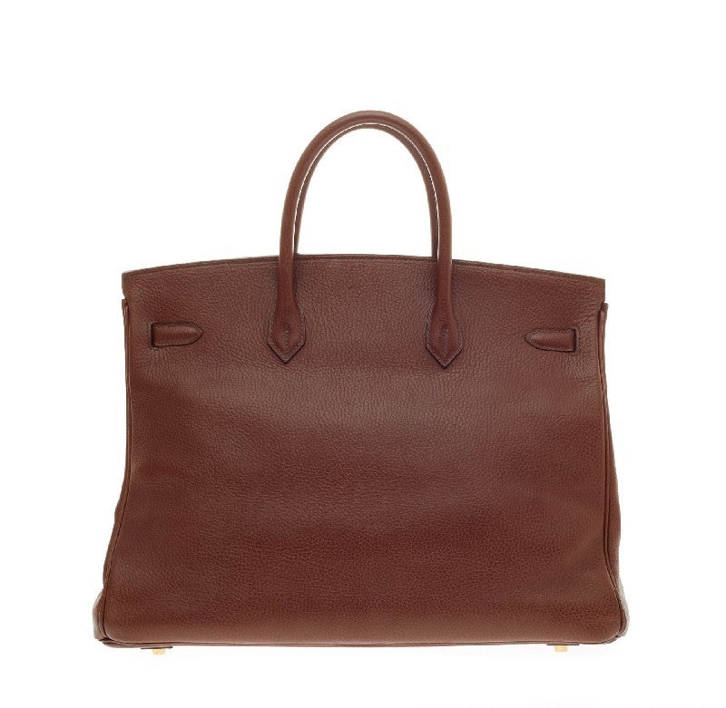 Women's Hermes Birkin Chocolate Ardennes with Gold Hardware 40 For Sale