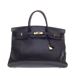 Hermes Birkin Black Buffalo with Gold Hardware 40