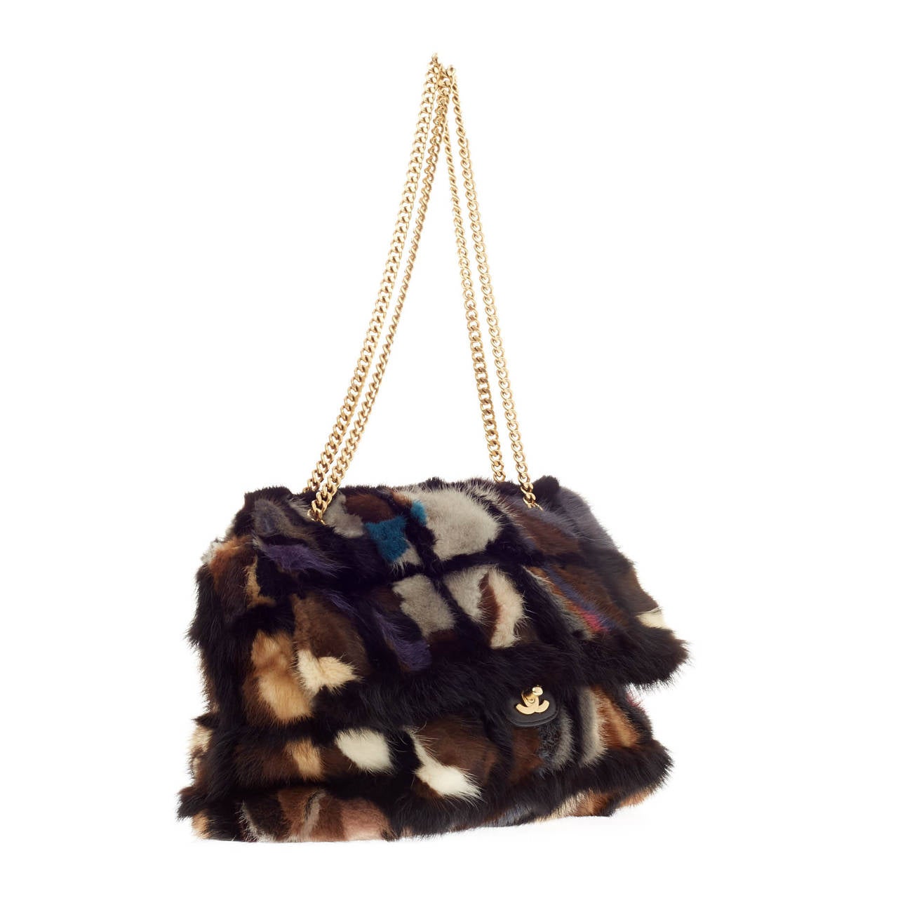 Chanel Arm Candy Multicolor Flap Mink In Good Condition In NY, NY