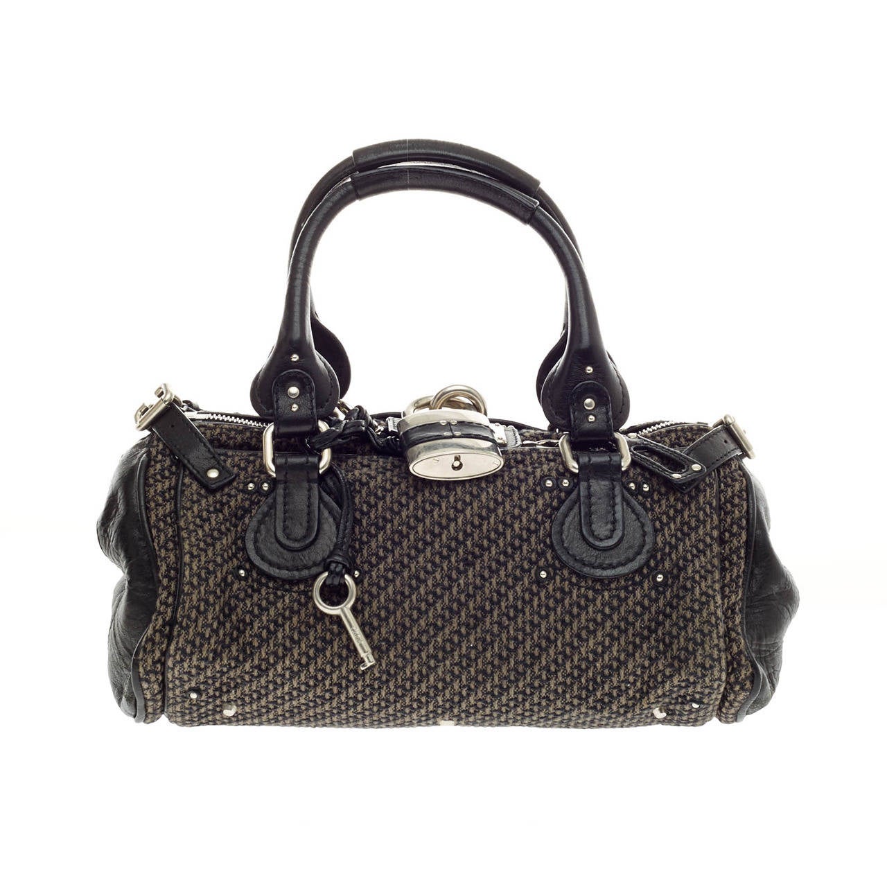 Chloe Paddington Lock Satchel Tweed Medium at 1stdibs