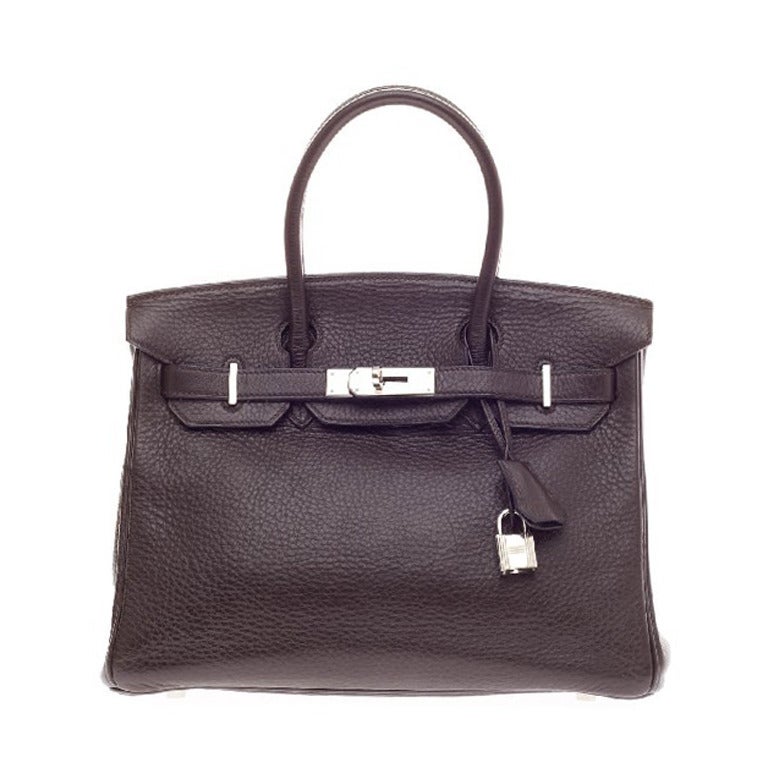 Hermes Birkin Ebene Clemence with Palladium Hardware 30