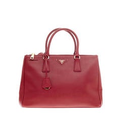 Prada Double Zip Lux Tote Saffiano Leather Small