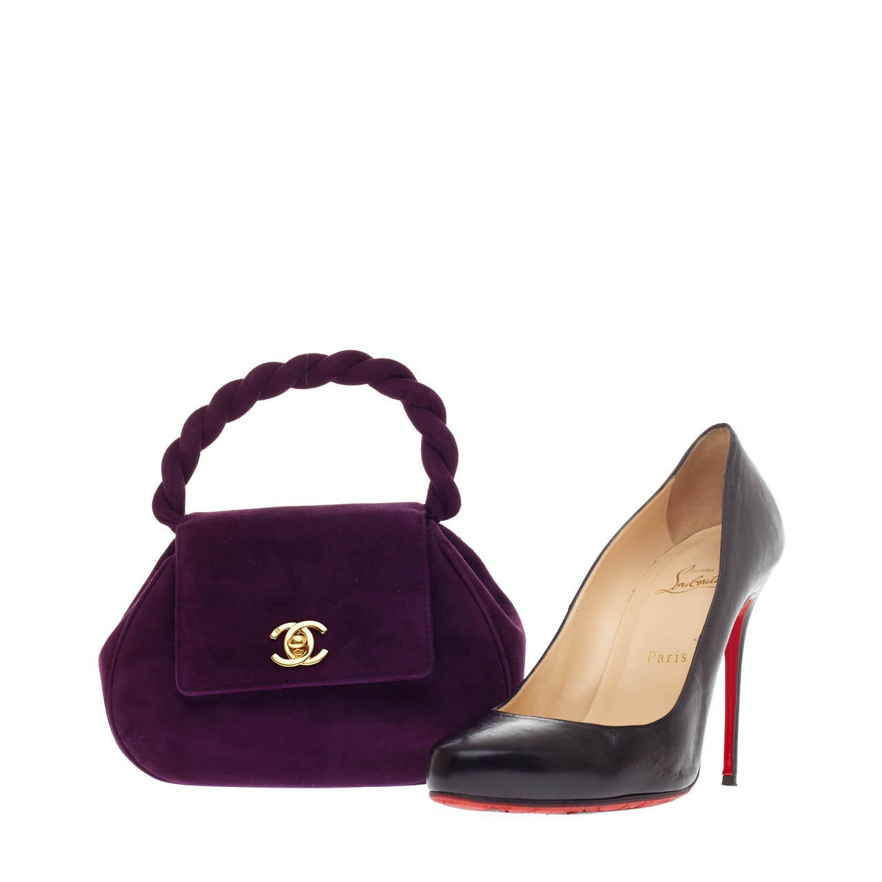 Chanel Twisted Top Handle CC Bag Suede
