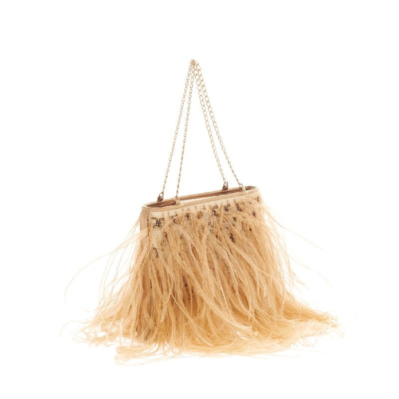 Chanel Chain Strap Shoulder Bag Ostrich Feather At 1stdibs Chanel Chain Strap Shoulder Bag Ostrich Feather In Good Condition For New York
