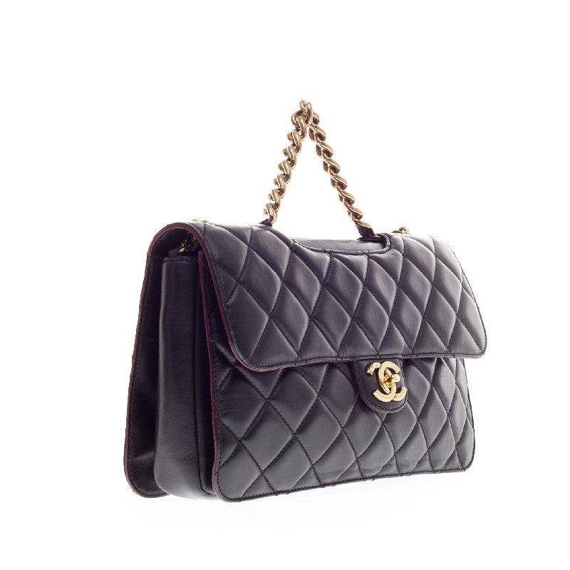 Chanel Perfect Edge Flap Bag Quilted Leather Medium In Good Condition In NY, NY