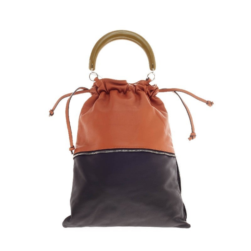 Women's Marni Fold Handle Bag Color Block Leather
