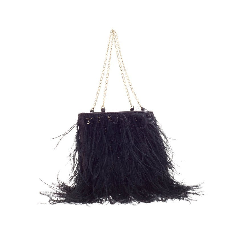 ostrich feather purse