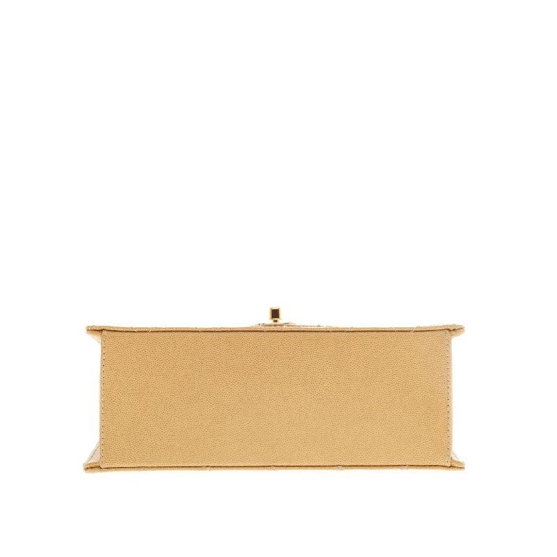 Chanel Vintage Kelly Handle Bag Quilted Caviar 1