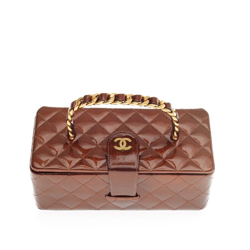 Chanel Frame Box Bag Quilted Patent 2