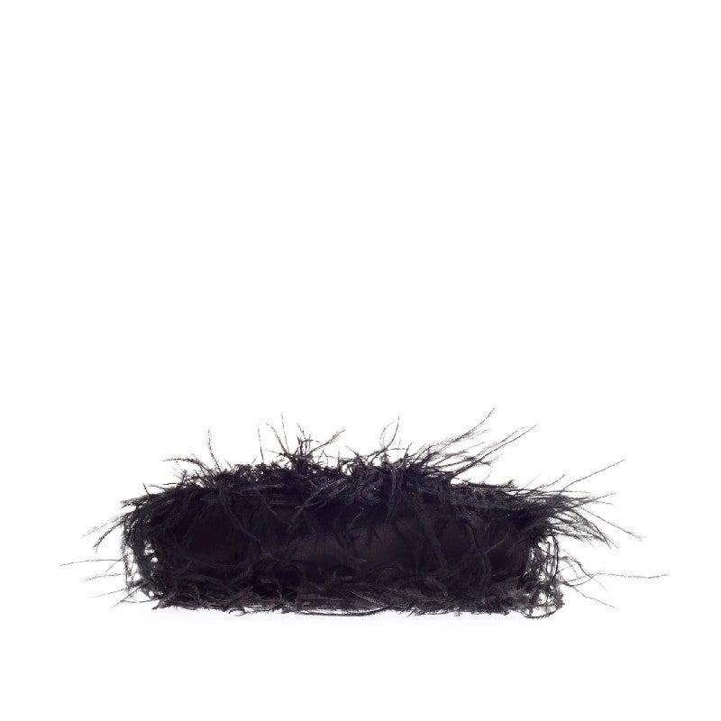 black ostrich feather bag