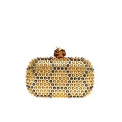 Alexander McQueen Skull Box Clutch Honeycomb Studded Leather