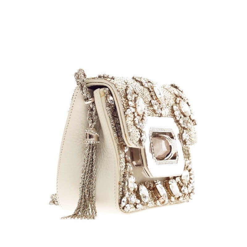 Marchesa Phoebe Clutch Crystal and Beaded Embellished Small In Good Condition In NY, NY