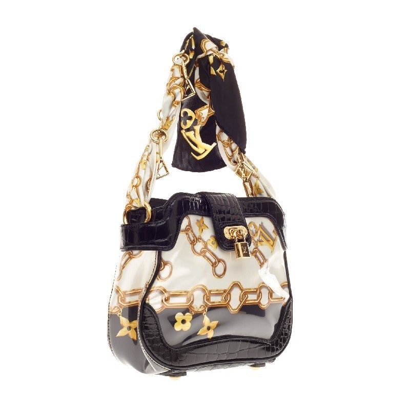 Louis Vuitton Linda Charms Scarf Bag Monogram Silk with Alligator Trim ...