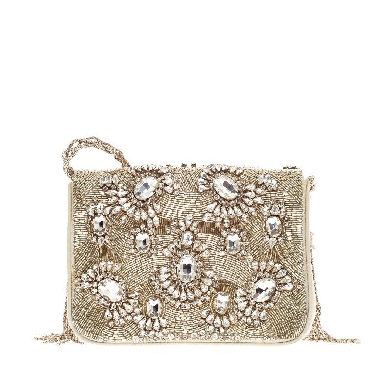 Women's Marchesa Phoebe Clutch Crystal and Beaded Embellished Small