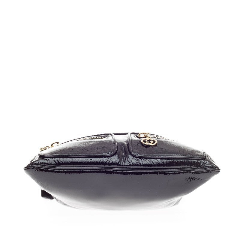 Gucci Britt Messenger Bag Patent In Good Condition In NY, NY
