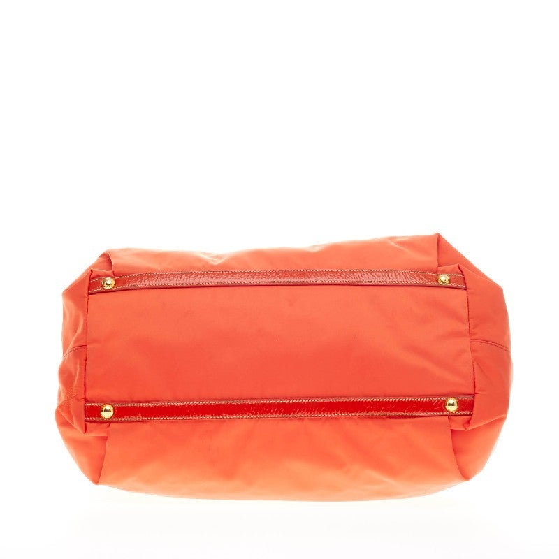 Prada Buckle Chain Tote Tessuto with Patent Leather Trim at 1stdibs