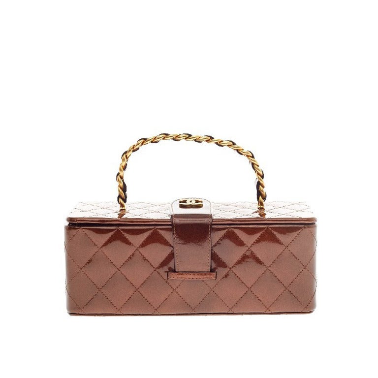 Chanel Frame Box Bag Quilted Patent