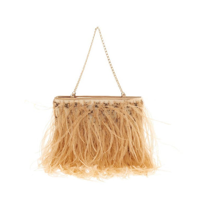 ostrich feather clutch