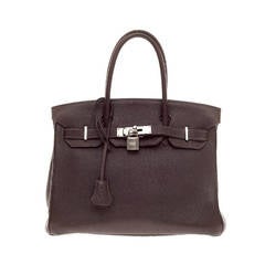 Hermes Birkin Schokolade Togo mit Palladium Hardware 30