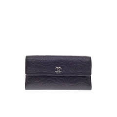 Chanel Flap Wallet Camellia Lambskin Long