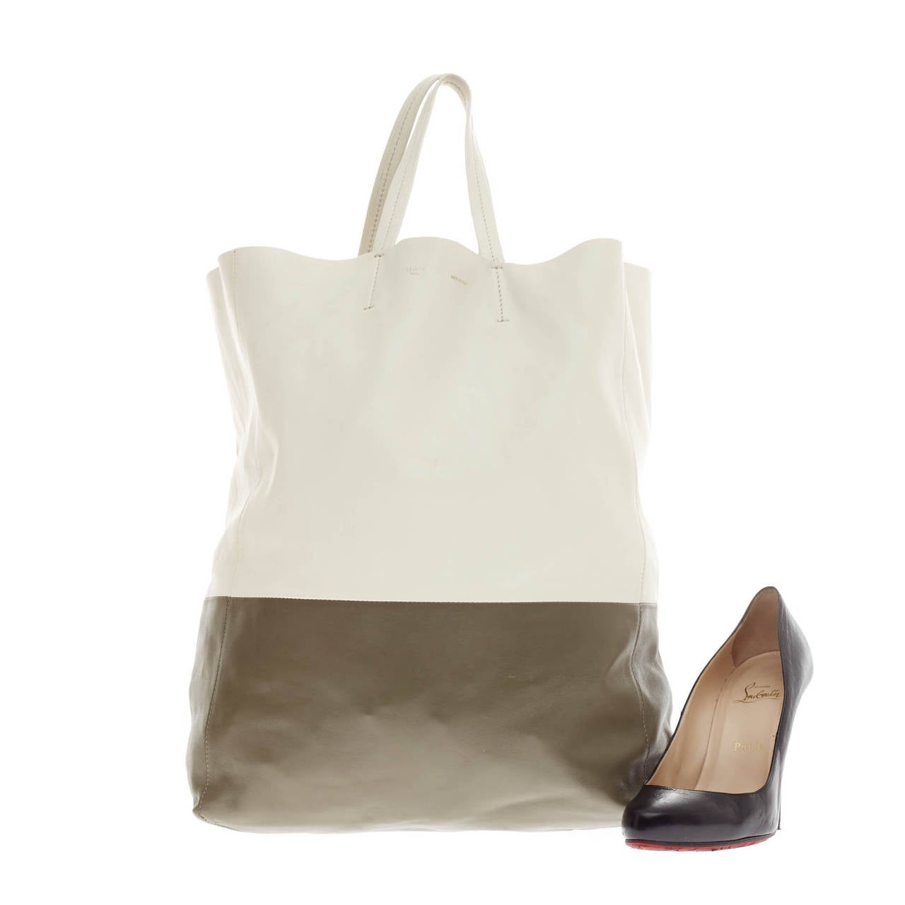Celine Vertical Cabas Tote Leather Large at 1stdibs