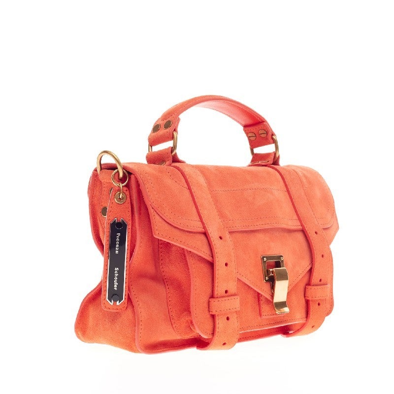 Proenza Schouler PS1 Satchel Suede Tiny In Good Condition In NY, NY