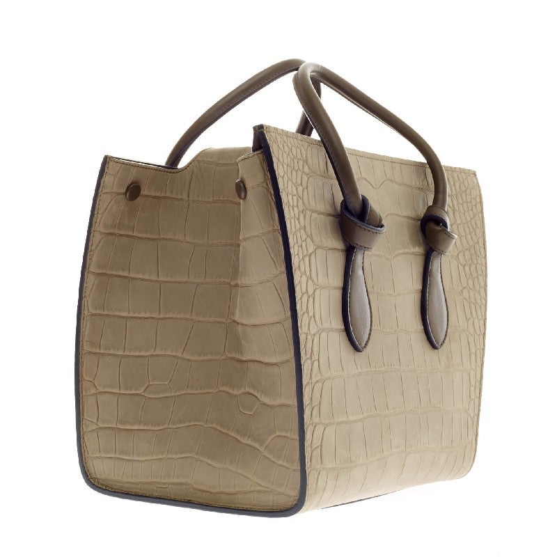 Celine Tie Tote Stamped Crocodile Nubuck Mini at 1stdibs  