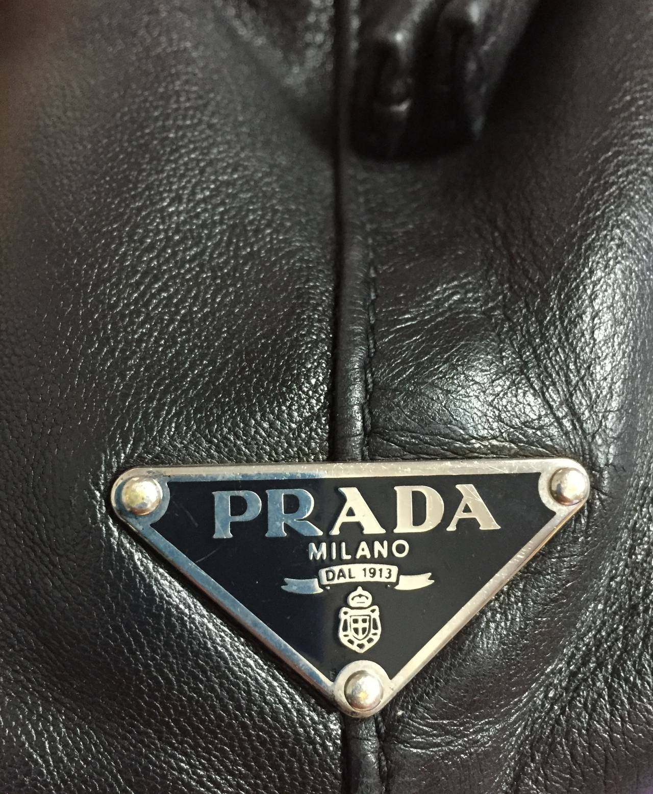 Prada Tie Side Top Tote Leather 4