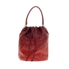 Bottega Veneta Drawstring Handle Bag in Two Tone Intrecciato Nappa