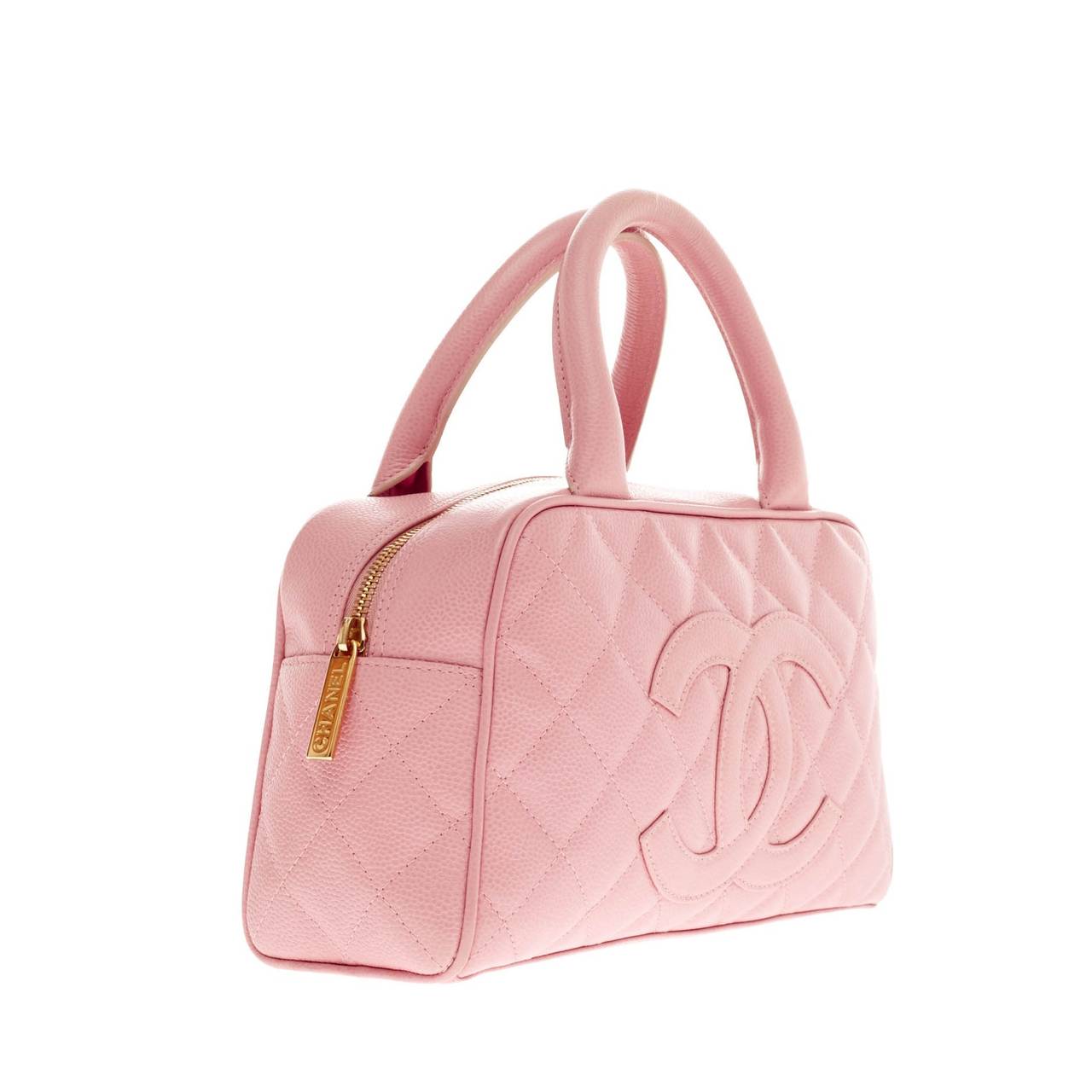 chanel pink bowling bag