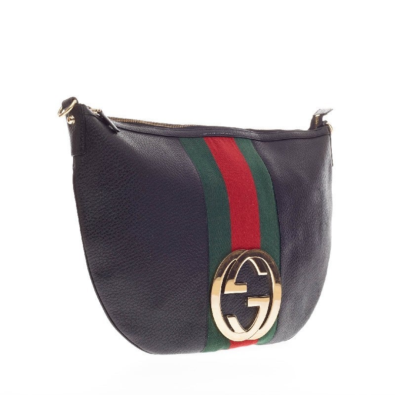 Gucci Blondie Hobo Leather with Stripes In Good Condition In NY, NY