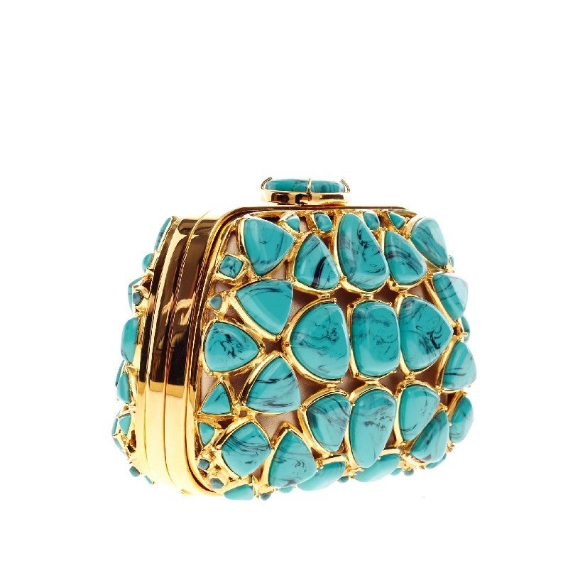Christian Dior Minaudiere Turquoise Stones at 1stDibs