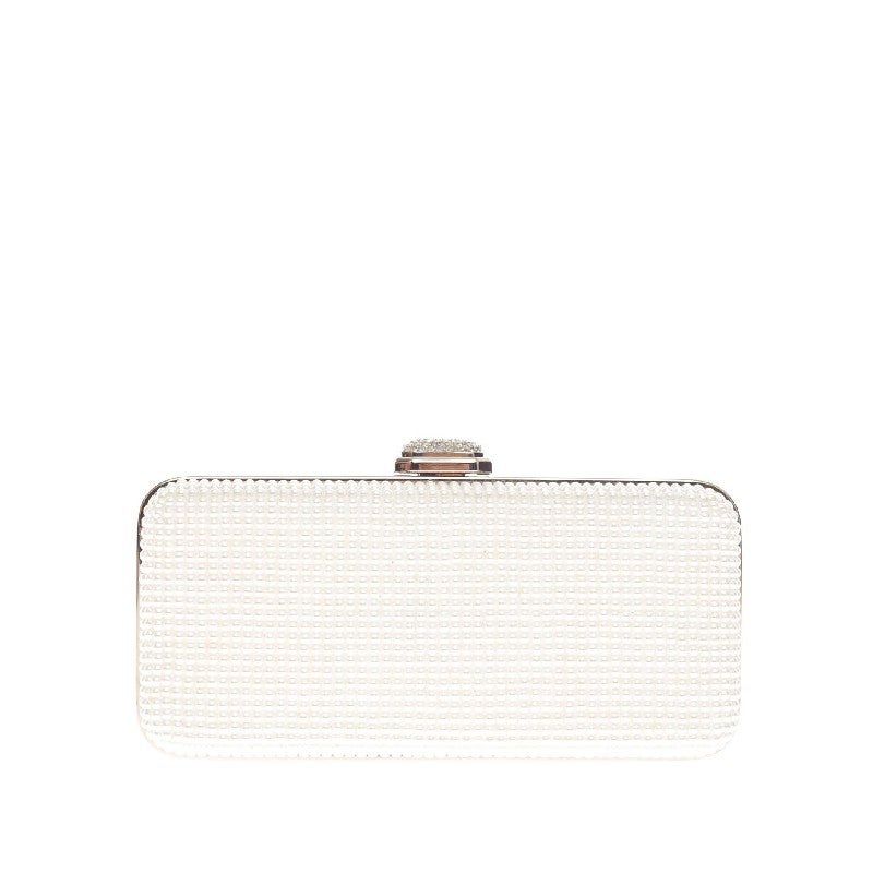 Judith Leiber Long Minaudiere Crystal and Pearl 1