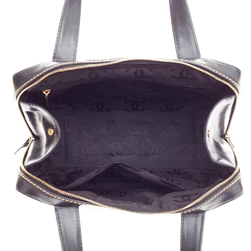 Chanel Surpique Zip Around Satchel Quilted Leather Large 2