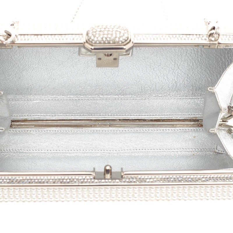 Judith Leiber Long Minaudiere Crystal and Pearl 3