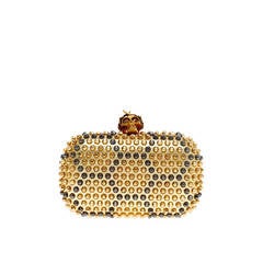 Alexander McQueen Skull Box Clutch Honeycomb Studded Leather