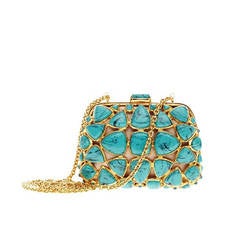 Christian Dior Minaudiere Turquoise Stones