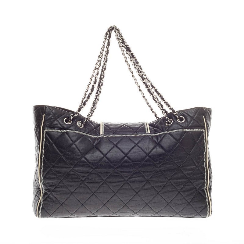 Women's Chanel Reissue East West Tote Quilted Lambskin Large
