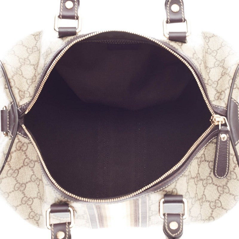 Women's Gucci Joy Boston Bag GG Coated Canvas with Leather Trim Medium