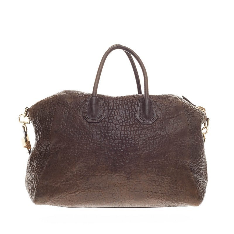 Givenchy Antigona Bag Pebbled Leather Large In Good Condition In NY, NY