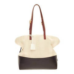 Fendi Pequin 2Bag Straw and Leather