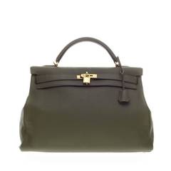 Hermes Kelly Vert Olive Clemence with Gold Hardware 40